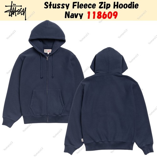 Stussy fleece zip hoodie navy - stussy,