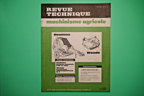 Revue technique machinisme - revue,