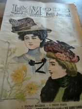 ANCIENNE REVUE LA MODE DU PETIT JOURNAL AVEC PATRON BOLERO FILLETTE N°44 1901