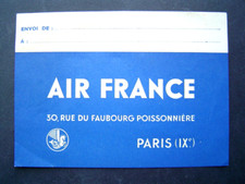ETIQUETTE BAGAGE VALISE ancienne : COMPAGNIE AVIATION AIR FRANCE / PARIS IXe
