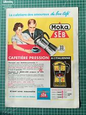 tf606 belle PUBLICITE ANCIENNE 1950 dessin couple cafetière Moka Seb italienne