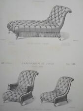 Chaise fauteuil chaise longue fantaisie GRAVURE AMEUBLEMENT GRAVURE  XIXéme