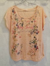 T-shirt orange abricot viscose coton T38 camaïeu (2304063)