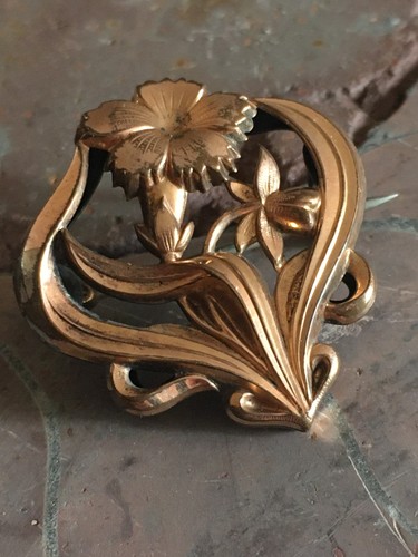 Ancienne broche fleurs oeillet - broche,