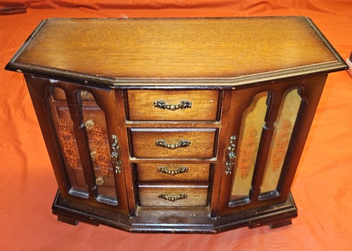 Vintage wooden jewelry armoire - vintage,