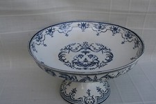 Superbe compotier ancien Vieillard Bordeaux décor Moustiers 19ème