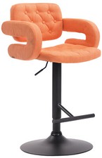 Tabouret de bar Dublin en Tissu Style Chesterfield Pieds et Repose-pieds Métal