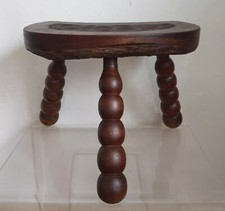 ancien tabouret biomorphique brutaliste bois sellette gueridon