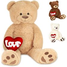 BRUBAKER Peluche géante XXL Ours Nounours Ourson d'Amour 100 cm et Cœur LOVE