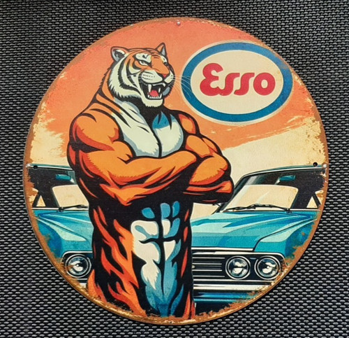 Plaque métal décoration esso - métal,