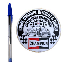 Autocollant Challenge Champion Coupe d'Europe Renault 5 Turbo 1984 ORIGINAL