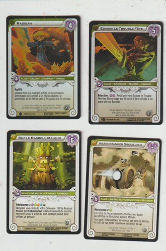 Lot cartes wakfu - x4, tcg