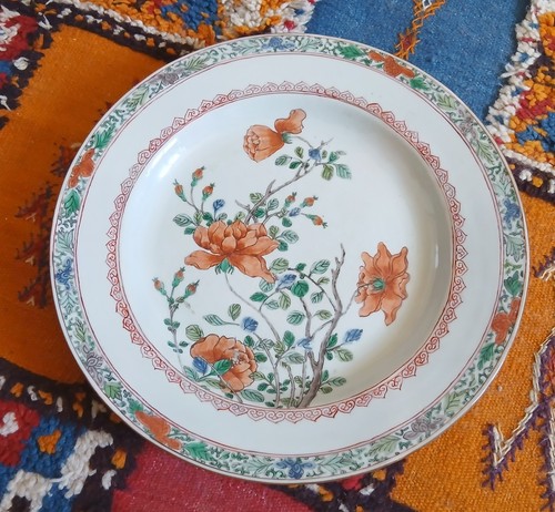Grand plat chinois wucai