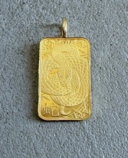 Pendentif Lingot or 5 g monté  pendentif - Suisse - 24 carats - ARGOR - Serpent