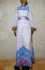 CHIC VINTAGE ROBE LONGUE 1970 TRUE VTG HIPPIE MAXI DRESS 70s ABITO RETRO ( 38 )