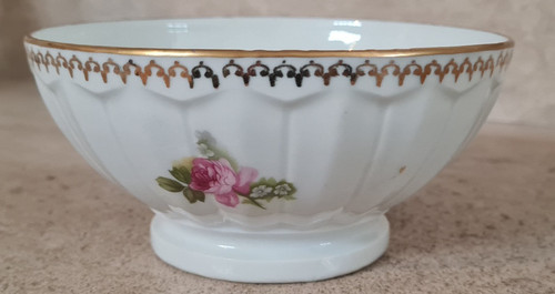 Ancien bol porcelaine décor - a,