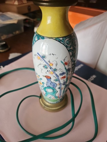 Ancienne lampe faïence - lampe, en