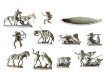 1/72 ATLANTIC 1005 LOT DE 11  FIGURINES  DAVY CROCKETT PIROGUE  FAR WEST WESTERN