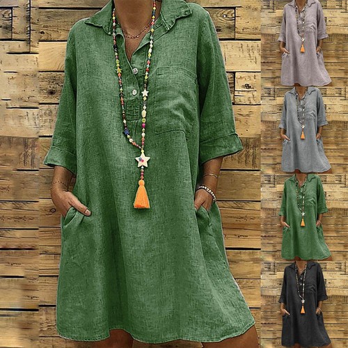 Robe chemise femme grande