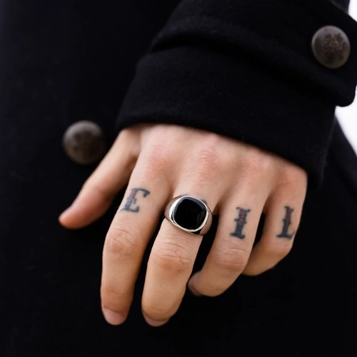 Bague signet argent - bague, en