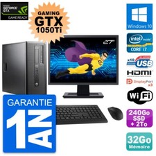 PC Tour HP 800 G1 27" Gaming GTX 1050Ti i7-4790 RAM 32Go 240Go SSD + 2To W10