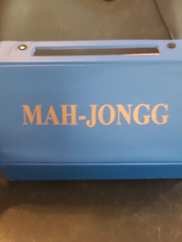 Vtg mah jongg game set - set, blue