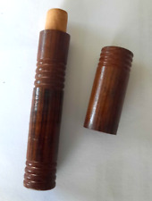 ANCIEN ETUI A AIGUILLES EN BOIS TOURNE LONGUEUR 8 cm