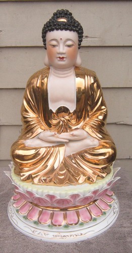 Vintage large gilded porcelain - vintage,