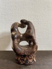 Sculpture céramique couple qui s’enlace XXe