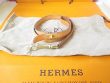 Laisse pour chien Hermes en cuir orange avec pochette K3