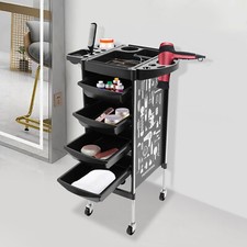 Chariot de Coiffure,Chariot de Salon Chariot à Rouleaux avec 5 Tiroirs Extensibles Pliable