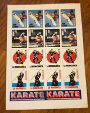 vintage page 16 timbres a découper )) KARATE * BRUCE LEE LEWIS NUNCHAKU...