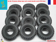 Lot de 12 pneus dinkysupertoys  noirs crantés 21/8 bande carré  neuf