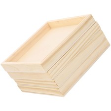  4pcs Plateaux en bois domestiques Blocs de puzzle plateaux de support carrés