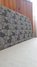 Banquette/banc - 2/3 places - avec coffre - Tissu Bleu/gris art nouveau