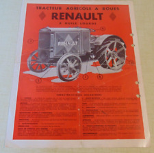 Prospectus brochure tracteur RENAULT  huile lourde routier agricole chenille