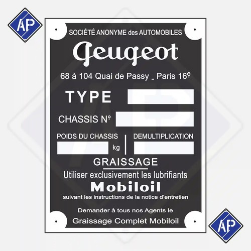 Plaque peugeot - plaque,