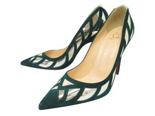 NEUF CHAUSSURES CHRISTIAN LOUBOUTIN MIRADOR 100 DAIM VERT 38.5 PUMP SHOES 780€