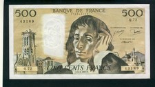 Banknote 500 francs pascal - banknote,