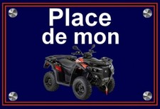 plaque " PLACE DE MON QUAD KYMCO 550 I MXU noir & rouge " ( idée anniversaire )