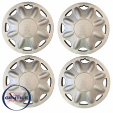 Kit 4 Coupelles De Roue Peugeot Universelles Diamètre 15 Avec Logo Couleur Gris