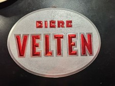 Rare Plaque publicitaire Carton Bière Velten Lyon Épicerie D’antan