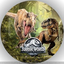 Jurassic World .  Décoration de gâteau comestible , Azyme , disque diamètre 20cm