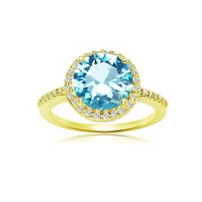 Rond Halo Simulé Aigue-Marine