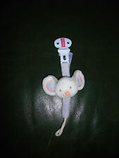 Doudou Pince Attache Tétine Nattou Souris Blanche Gris Violine