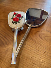 Nécessaire de coiffure de 1960, miroir à main, brosse à cheveux, made in England