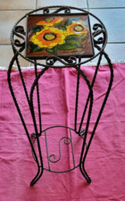 VINTAGE BELLE SELETTE EN FER FORGE CARREAU DECO R.LEDUC VALLAURIS