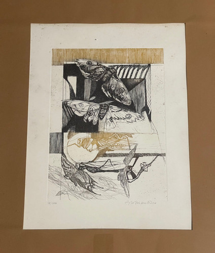 Grande gravure xxème signée - gravure,