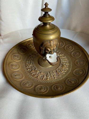 Lampe huile bronze ciselé - bronze,