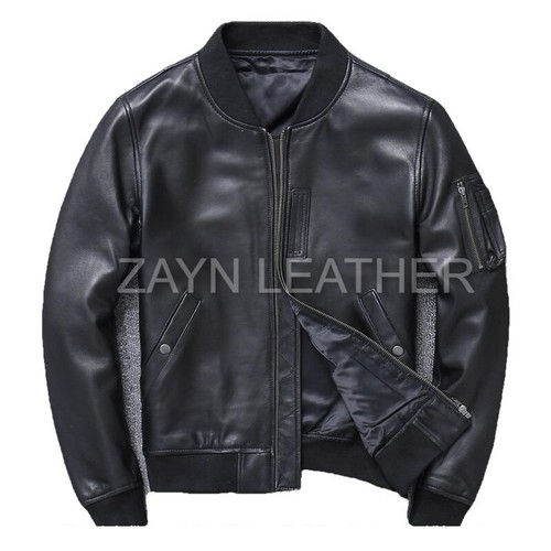 Blouson bomber noir cuir - blouson,